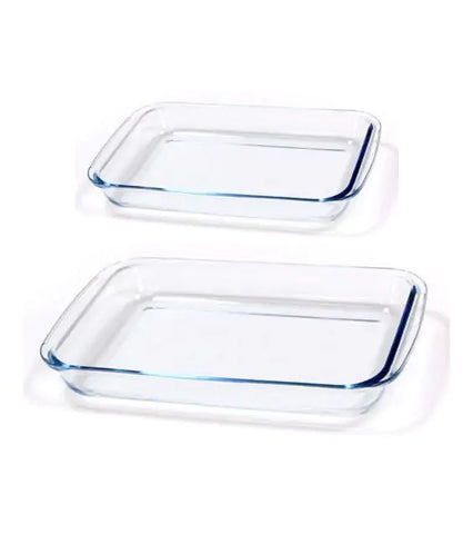 FEMORA Borosilicate Glass Baking Rectangular Dish Set Of 2