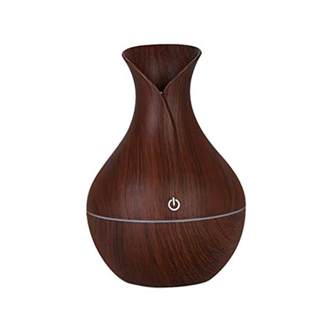 VNENTERPRISE Wooden Aroma Diffuser Air Freshener Humidifier with LED Night Light for Car Home and Office (Multi Color) (Dark Brown)