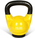 MBAT Vinyl Coated Kettlebells with Thick Rubber Base- Cast Iron Strength Training Fitness Weight Available: 10, 15, 20, 25 LBS