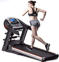 Digital Folding Treadmill, Motorised Treadmill Folding Running Machine, 3.0 HP Motor up to 12KM/H 24 Sports Modes, Large Running Surface 1250x410mm, with Heart Rate Monitor, Gym Equipment