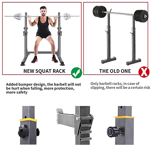 Adjustable Squat Rack Multi-Function Barbell Rack Dip Stand Barbell Stand Weight Lifting Rack Home Gym Fitness Weight Lifting Bench Press Dipping Station