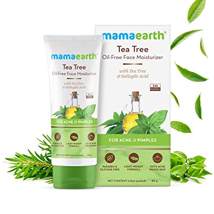 Mamaearth Tea Tree Oil-Free Moisturizer For Face For Oily Skin with Tea Tree & Salicylic Acid for Acne & Pimples – 80 ml