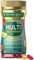 Nature's Bounty Multi Jelly Beans, with Zinc, Biotin, Vitamins A, D, E, K, Daily Support for Whole Body Health, Strawberry-Lemonade Flavor, 120 Count