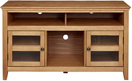 Amazon Brand – Ravenna Home Classic Solid Wood Media Center, 47.87"W, Rustic Honey Pine