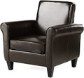 Christopher Knight Home Freemont Leather Club Chair, Chocolate Brown