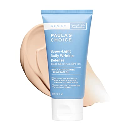 Paula's Choice RESIST Super-Light Daily Wrinkle Defense SPF 30 Matte Tinted Face Moisturizer with UVA & UVB Protection, Anti-Aging Mineral Sunscreen for Oily Skin, Fragrance-Free & Paraben-Free, 2 Ounce