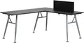 Flash Furniture Black Laminate L-Shape Computer Desk with Silver Metal Frame