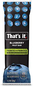 That’s it. (12 Pack Blueberry)Probiotic Fruit Bar Immunity Booster & Support Active Cultures to Promote Healthy Gut & Digestion 100% All Natural Ingredients Whole 30 Compliant Paleo Allergen Friendly