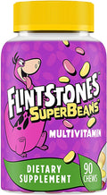 Flintstones SuperBeans, Kids Multivitamin with Immunity Support with Vitamins A, D, Iodine & Zinc to Support Healthy Growth, Fruit Flavored, Vegetarian, Jelly Bean Chews, 90 Count (Packaging may vary)