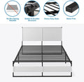 IULULU Metal Platform Bed Frame, Heavy Duty Steel Slats Bed Base, Mattress Foundation with Headboard and Footboard, No Box Spring Needed, Tool-Free Assembly - Twin Size,Grey