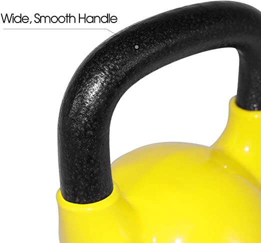 Copy of MBAT Vinyl Coated Kettlebells with Thick Rubber Base- Cast Iron Strength Training Fitness Weight Available: 10, 15, 20, 25 LBS