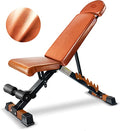 Copy of Adjustable Weight Bench Leather Cushion with Liftable Head Support for Strength Training, Full Body Workout Home Gym