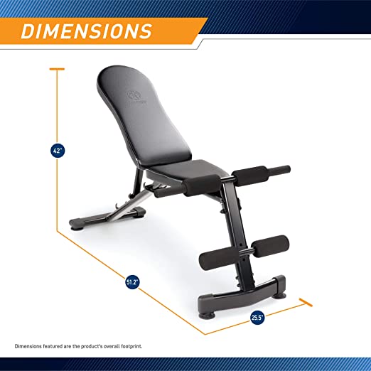 Copy of Marcy Multi-Purpose Adjustable Workout Utility Weight Bench for Full Body Upright, Incline, Decline, and Flat Exercise SB-228 , 42.00 x 26.00 x 48.00 inches