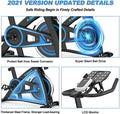De.Pommeyeux Exercise Bike, Stationary Indoor Cycling Bike with 35 Lbs Flywheel, Exercise Equipment for Home Workouts Cardio Training with Comfortable Seat, Silent Belt Drive, iPad Holder