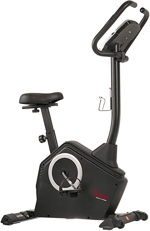 Sunny Health & Fitness Upright Exercise Bike with Electromagnetic Resistance, Programmable Monitor and Pulse Rate Monitoring - SF-B2883