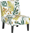 Modern Accent Chair-Armless Accent Chair for Bed Room - Upholstered Slipper Chairs for Living Room - Printed Tree Leaf Patterns - KS925TL