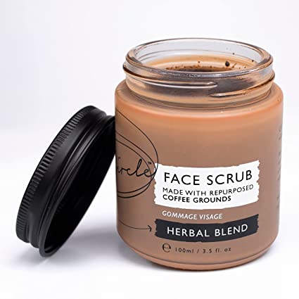 UpCircle Coffee Face Scrub - Herbal Blend For Oily Combination Skin 3.5oz - Natural, Vegan Face Exfoliator For Soft, Smooth Skin