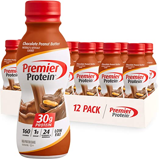 Premier Protein Shake, Chocolate Peanut Butter, 30g Protein, 1g Sugar, 24 Vitamins & Minerals, Nutrients to Support Immune Health, 11.5 Fl Oz, 12 Count