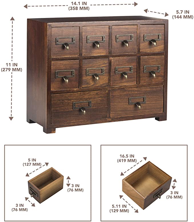 Primo Supply Traditional Solid Wood Small Chinese Medicine Cabinet l Vintage and Retro Look with Great Storage Apothecary Drawer Herbal Dresser l Great for Modern Gear | Wide - NO Assembly Required