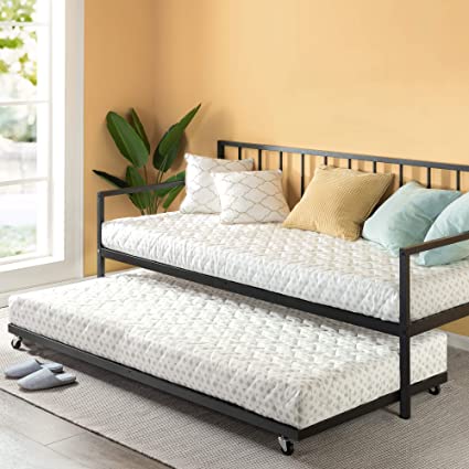 Copy of Zinus Eden Twin Daybed and Trundle Set / Premium Steel Slat Support / Daybed and Roll Out Trundle Accommodate Twin Size Mattresses Sold Separately, Black