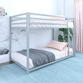 Max & Lily Twin over Twin Low Bunk Bed with Slide, White