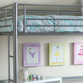 Walker Edison Timothee Urban Industrial Metal Twin over Loft Bunk Bed, Twin Size, Silver
