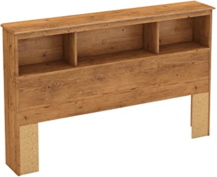 South Shore Little Treasures Bookcase Headboard with Storage, Full 54-inch, Country Pine