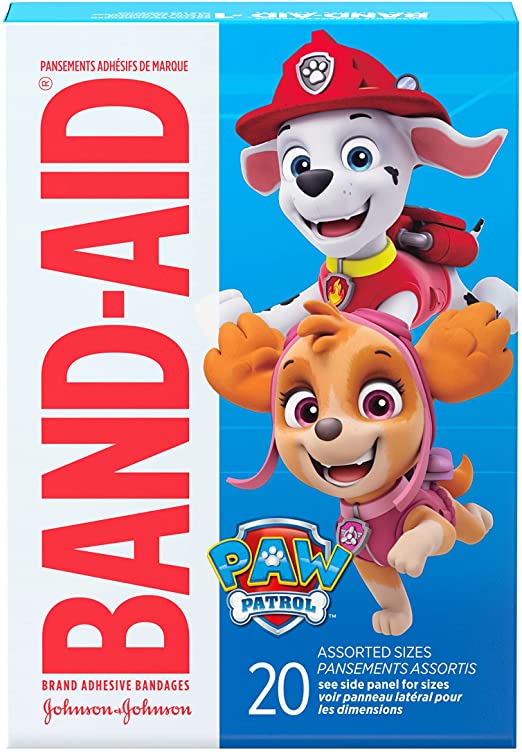 Band-Aid Brand Sterile Adhesive Individually Wrapped Bandages for Kids Featuring Nickelodeon PAW Patrol Characters, First Aid & Wound Care of Minor Cuts & Scrapes, Assorted Sizes 20 ct