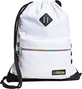 adidas Classic 3S Sackpack, White/Black/Rainbow Metallic, One Size