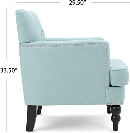 Christopher Knight Home Malone Fabric Club Chair, Light Blue