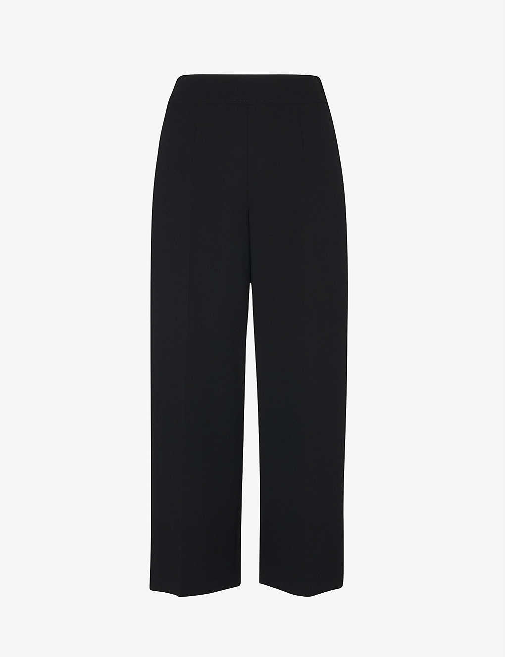 WHISTLES High-rise cropped crepe trousers