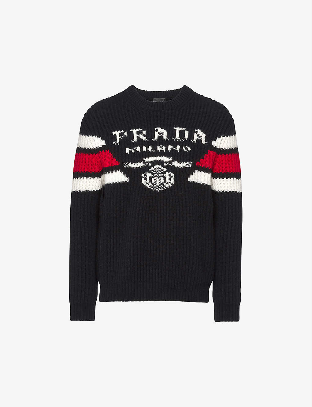 PRADA Logo-embroidered cashmere jumper