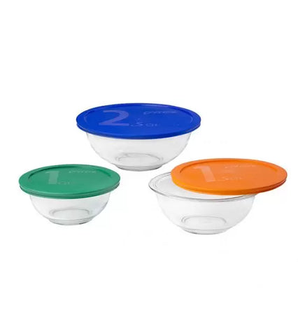 CORELLE BRANDS Pyrex® 6-Piece Mixing Bowl Set With Assorted Lids